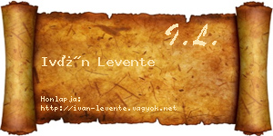 Iván Levente névjegykártya