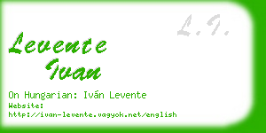 levente ivan business card