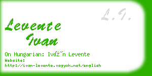 levente ivan business card